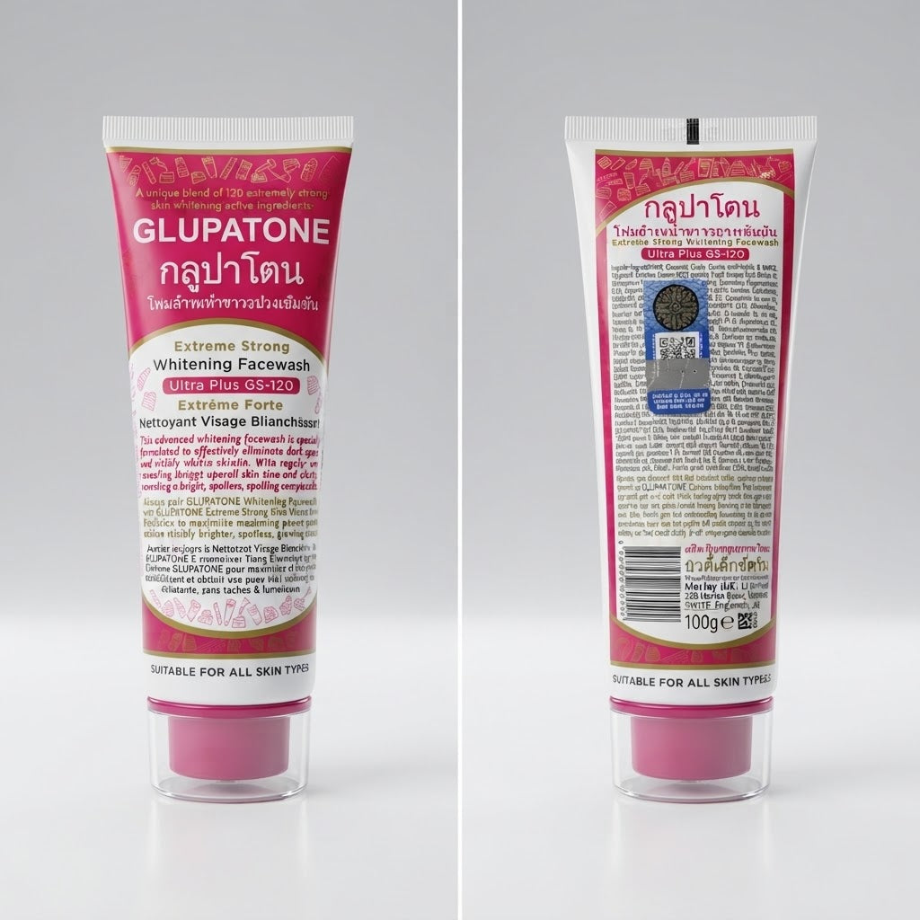 Glupatone Extreme Strong Whitening Facewash 100g Ultra Plus GS-120 for Glowing Skin