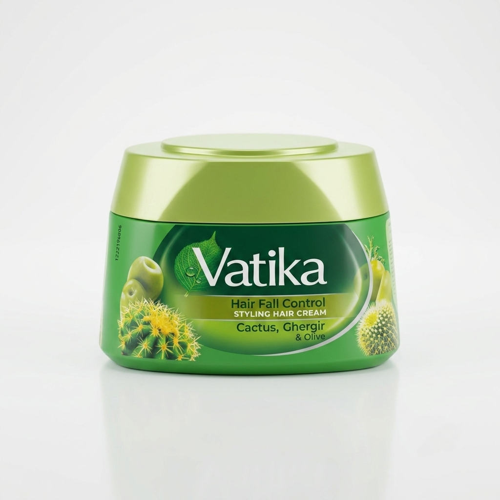 Vatika Hair Fall Control Styling Hair Cream - Cactus, Ghergir & Olive (300ml)