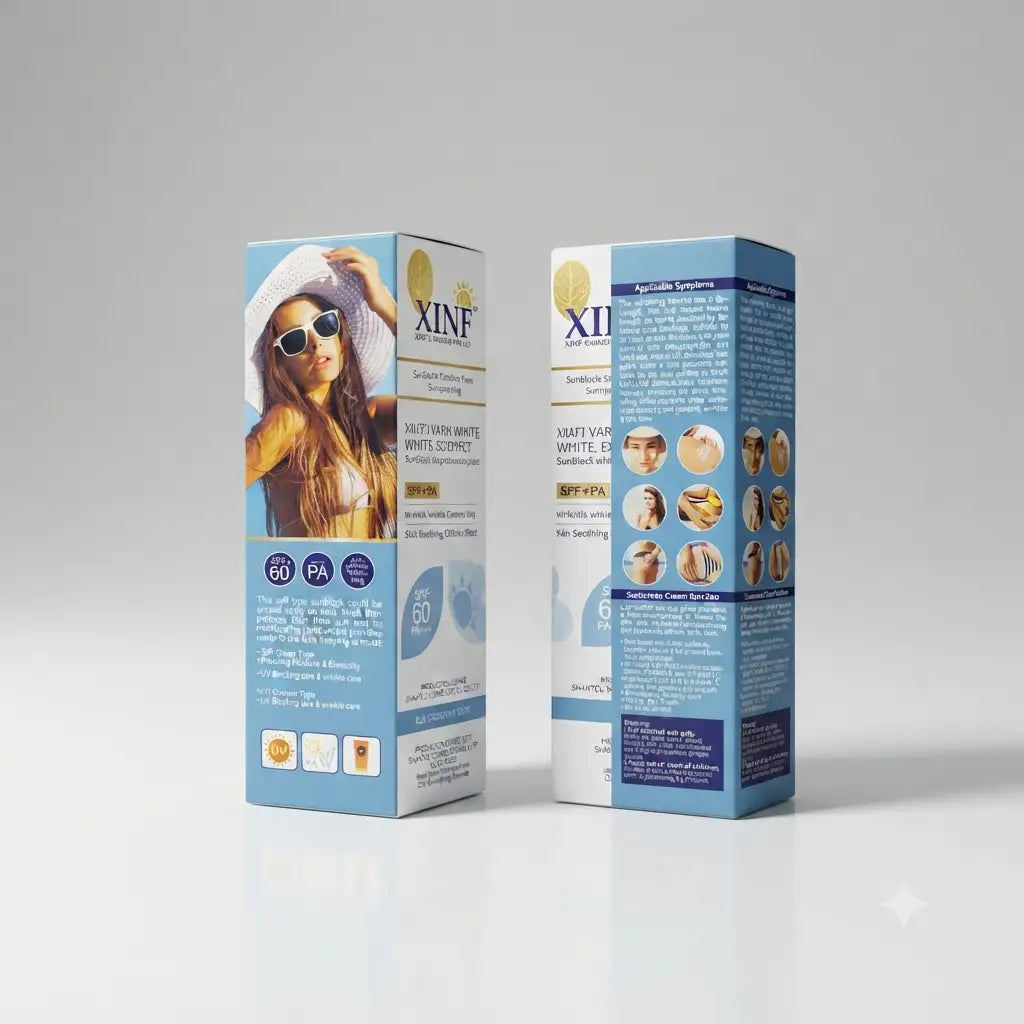 XINF SPF 60+ PA+++ Anti-Wrinkle Whitening Sunblock Cream - Lightweight & Fast-Absorbing UV Protection (50ml)