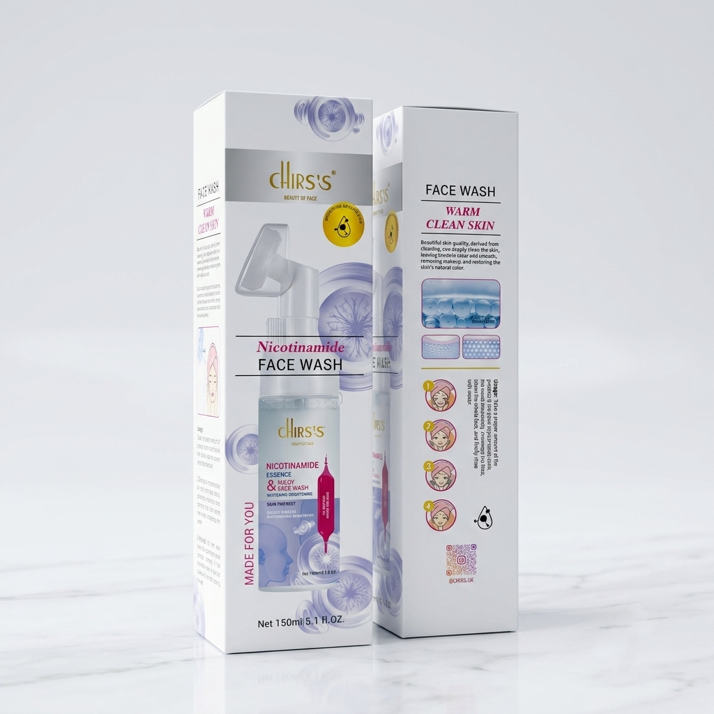 CHIRS'S Nicotinamide Whitening Face Wash - 150ml | Brightening & Oil Control Cleanser for Glowing Skin