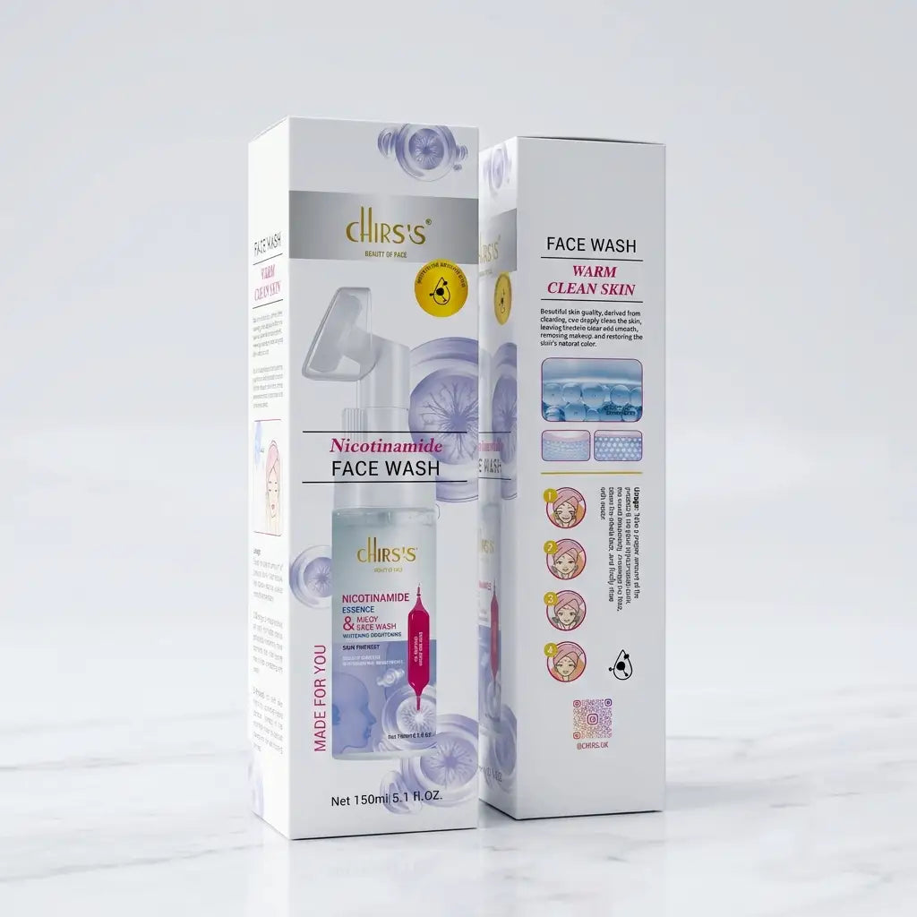 CHIRS'S Nicotinamide Whitening Face Wash - 150ml | Brightening & Oil Control Cleanser for Glowing Skin