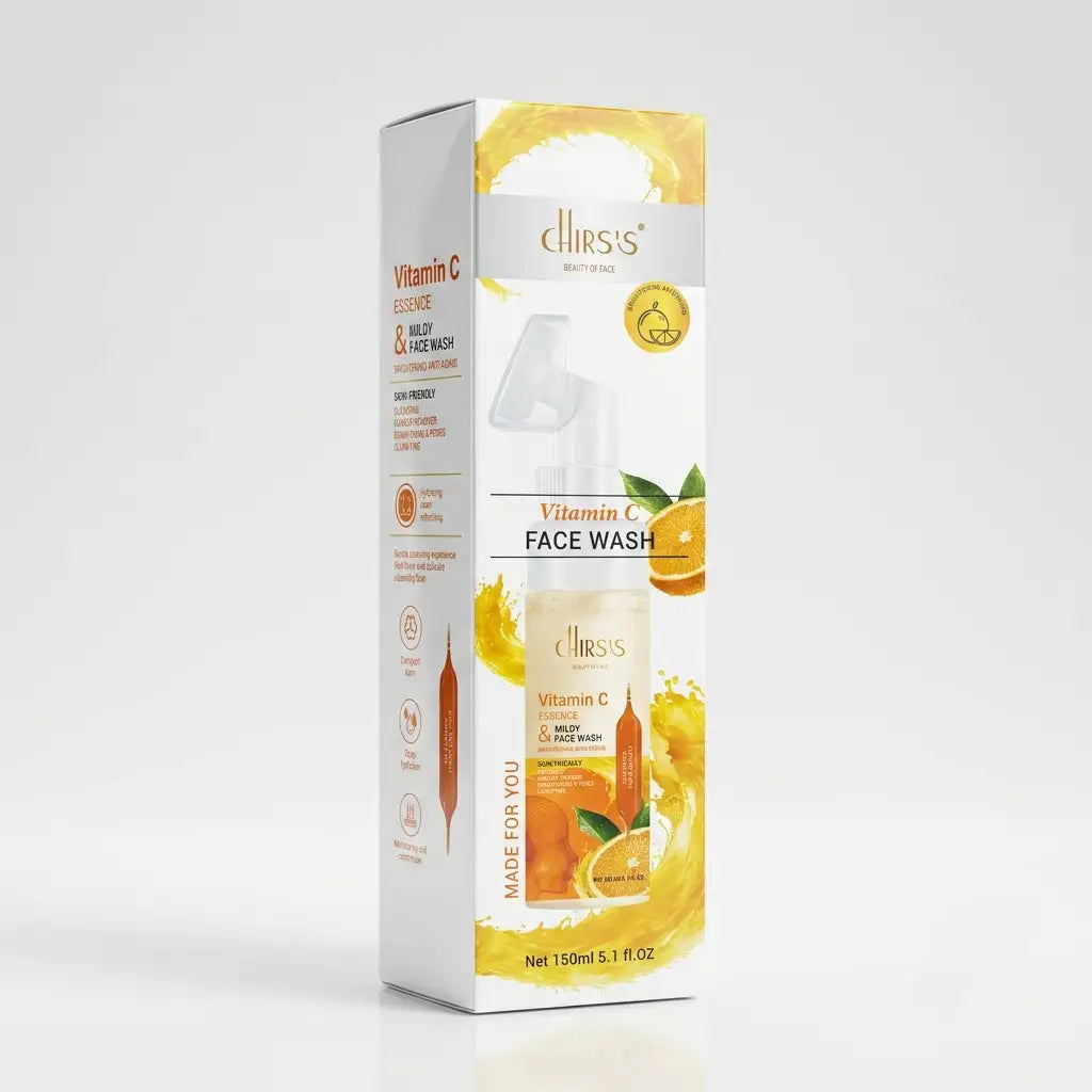 CHIRS'S Vitamin C Essence Face Wash - 150ml  Deep Cleansing & Brightening Facial Wash