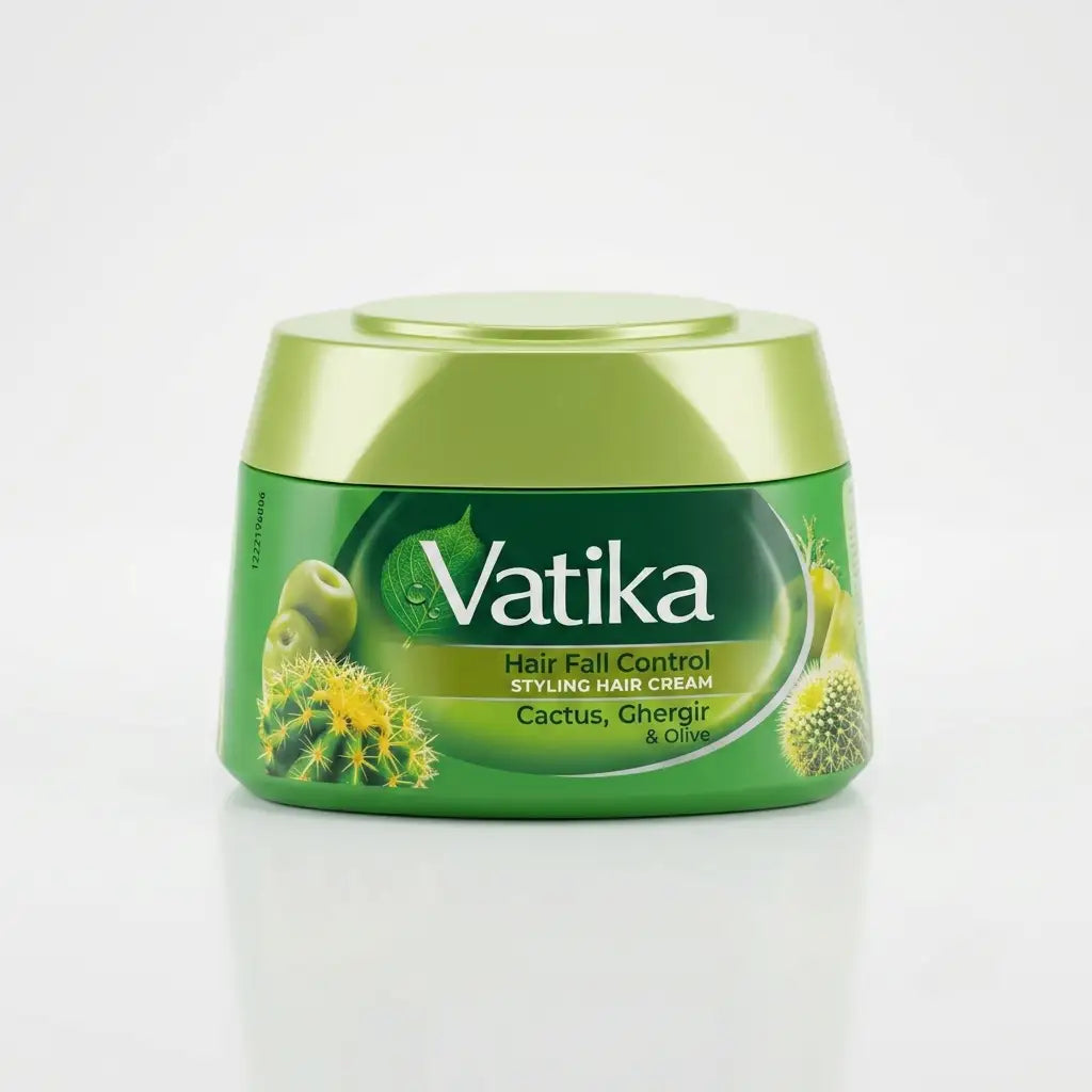 Vatika Hair Fall Control Styling Hair Cream - Cactus, Ghergir & Olive (300ml)