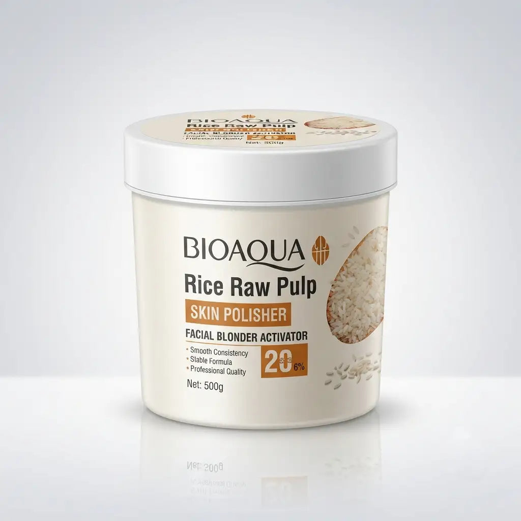 Bioaqua Rice Raw Pulp Skin Polisher & Facial Blonder Activator (500g) – Professional Salon Formula for Glowing & Bright Skin