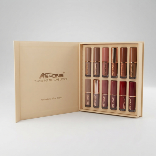 KS-ONE Thanks For The Love Lip Set – 12 Pcs Matte & Glossy Liquid Lipstick Collection