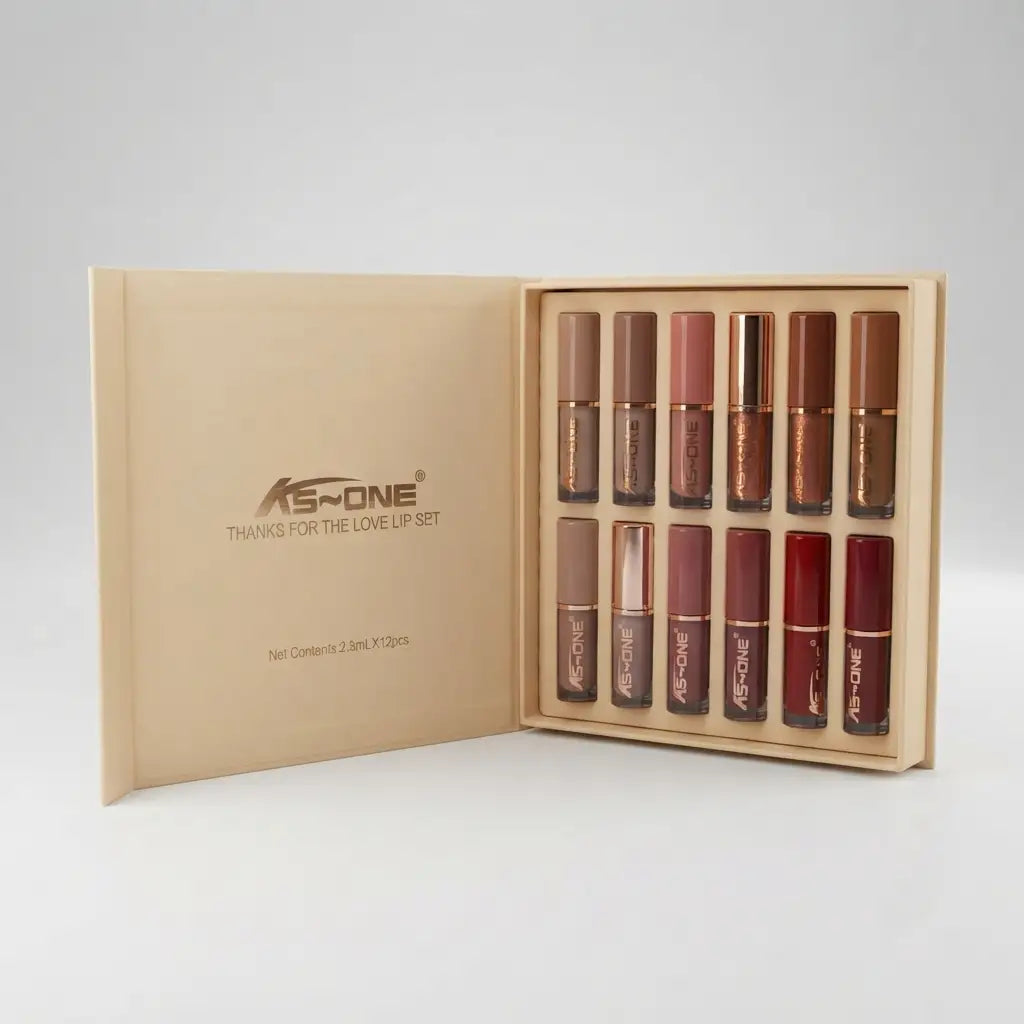 KS-ONE Thanks For The Love Lip Set – 12 Pcs Matte & Glossy Liquid Lipstick Collection