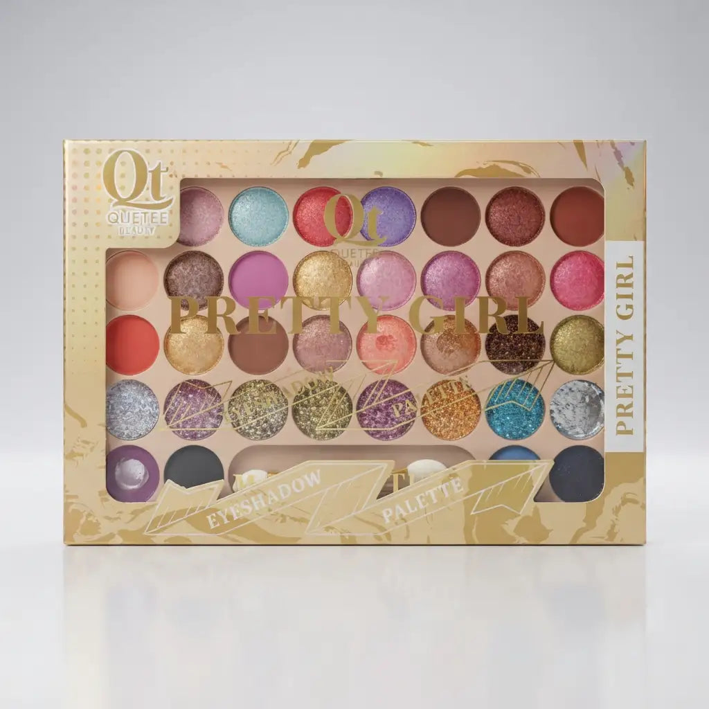 QT Pretty Girl 35-Color Eyeshadow Palette  Shimmer & Matte Makeup