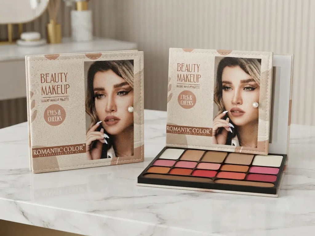 Romantic Color Professional Luxury Beauty Makeup Palette – All-in-One Eyeshadow, Blusher, Highlighter & Contour Kit